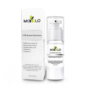 

2.5% Retinol Moisturizer Facail Cream Saffflower Seed Oil Green Tea Extract Hyaluronic Acid Vitamin C Vitamin A Face Day Cream