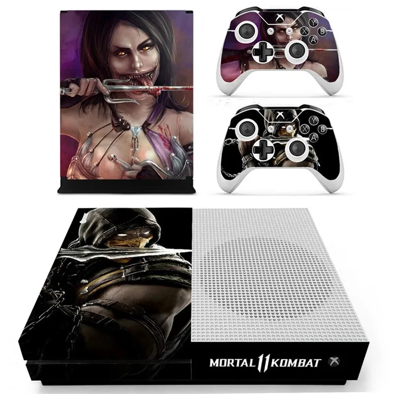 Mmoral Kombat 11 наклейка на кожу для Microsoft Xbox One S консоль и 2 контроллера для Xbox One тонкая виниловая наклейка на кожу