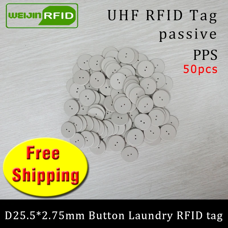 Кнопка RFID для стирки водостойкая Бирка UHF EPC Gen2 6C 915 МГц 868 Higgs3 50 шт. Бесплатная