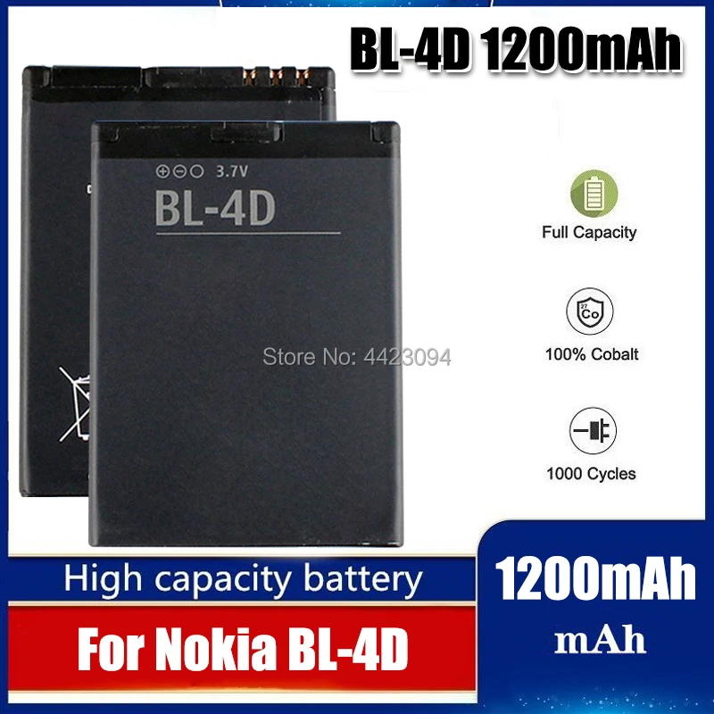Nuovo 1200Mah Bl-4D Bl 4D Batteria Del Telefono Per Nokia N97 Mini N8 N8-00 E5 E5-00 E7 E7-00 T7 T7-00 702T N5 808 Bl4D Batteria