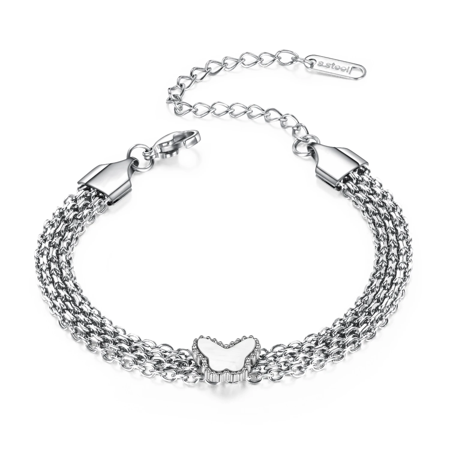 

Butterfly Bracelet Jewelry for Women Simple Multi-Layer Charm Bracelet Fashion Elegant Ladies Titanium Stainless Steel Bracelet
