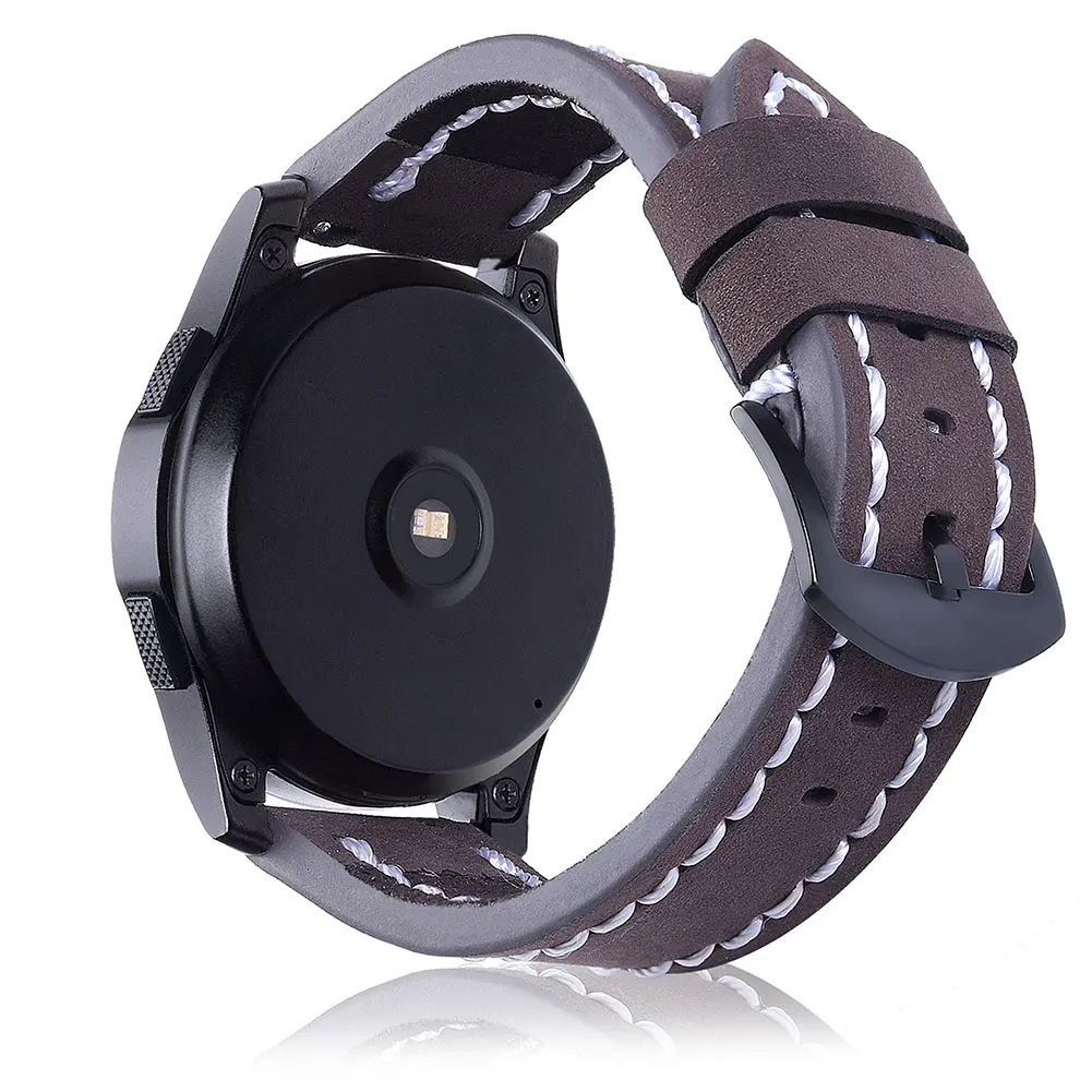 Кожаный 22 мм Универсальный браслет ремешок для samsung Gear2 R380 Замена ремня быстроразъемный ремешок для huawei Watch 2 Classic - Цвет: Coffee