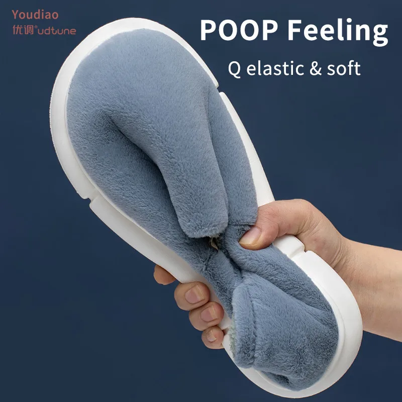 Men Shoes Heel-Wrap Plush-Slippers EVA Anti-Slip Youdiao Winter Women Indoor Warm Thick