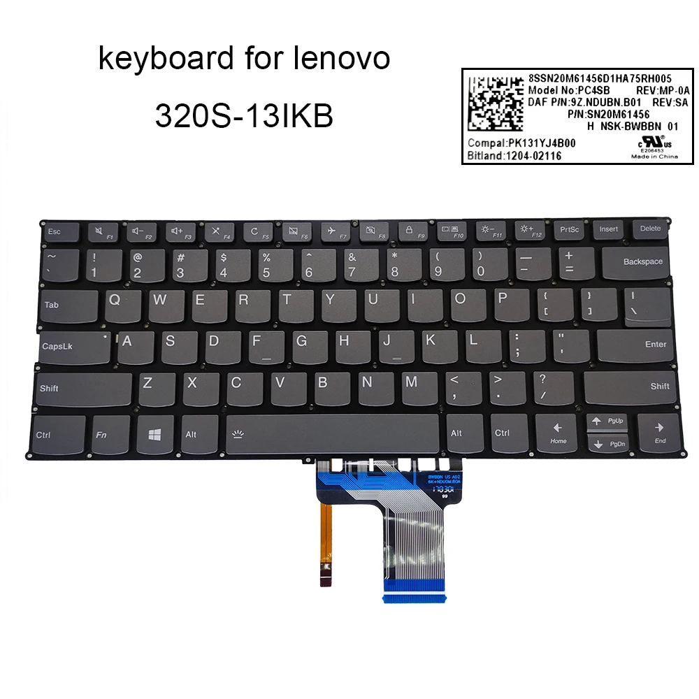 Подсветка клавиатуры для ноутбуков lenovo ideapad 320S 13IKB 720S 14IKB английская оригинальная