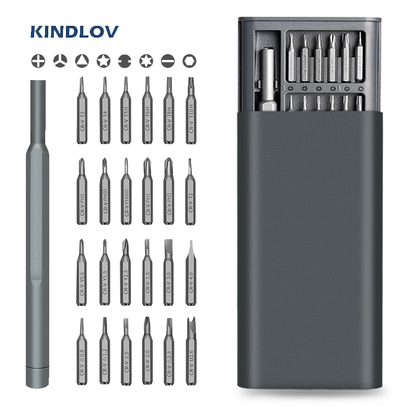 Набор Магнитных отверток KINDLOV 25 в 1 прецизионные Отвертки Phillips Torx разборные