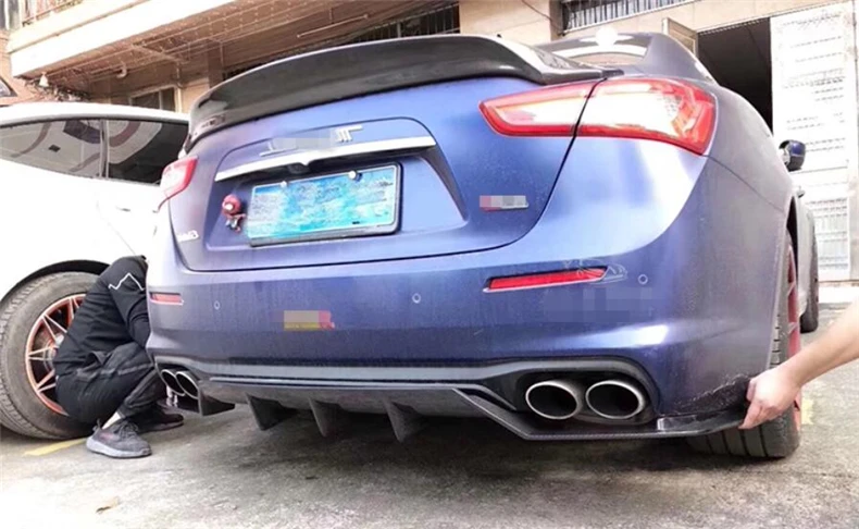 Передняя Задняя сторона юбка выступ Спойлеры для Maserati Ghibli бампер диффузор Высокое качество углеродного волокна спойлер