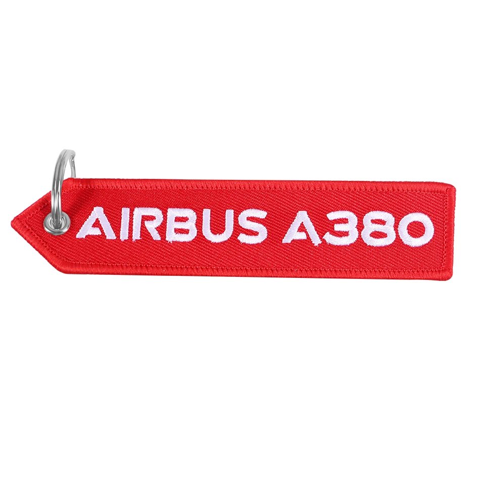 AIRBUS A380 Keychain Double-sided Embroidery A320 Aviation Key Ring Chain for Aviation Gift Strap Lanyard A350 Keychains (2)