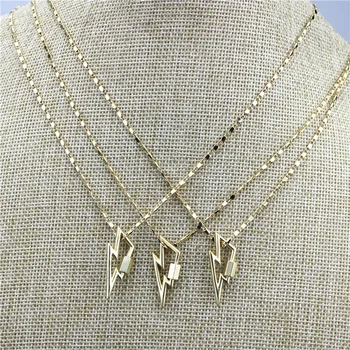 

18inch 5pcs/lot New design lightning shape charm necklace,plated clasp component,popular cooper chain necklace cheap wholesale