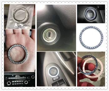 

car accessories one button start decorative ring hand-set crystal sticker for Toyota Corolla Aygo Avalon Auris Yaris Tundra RAV4
