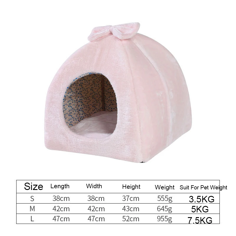 Pet Cat Cave House складная палатка мягкая собачья кровать флис милый Питомник Гнездо маленькие животные Щенок Чихуахуа дом с ковриком - Цвет: 2