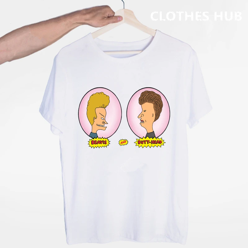 Футболки с принтом Beavis and Butthead, весенние топы, летние футболки для мужчин и женщин, повседневные футболки с коротким рукавом - Цвет: N1036C