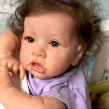 

55cm Reborn Baby Dolls full Silicone body Newborn Babies DOLL Realistic lifelike Toddler Bonecas with Crooked mouth dolls toy