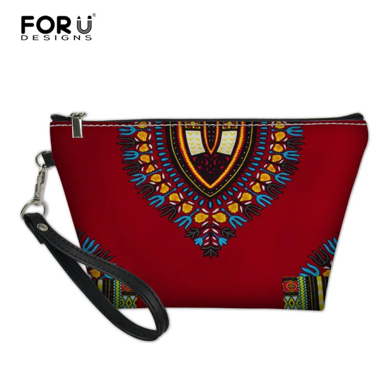 L4956Z8 FORUDESIGNS/африканская Dashiki косметичка для женщин девочек хиппи бохо маленький Макияж кожаный чехол для хранения клатч кошелек на молнии - Цвет: L4956Z8