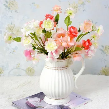 

11Pcs Fake Short Stem Apple Blossom (3 stems/piece) 16.14" Length Simulation Blossoms for Wedding Home Artificial Flowers