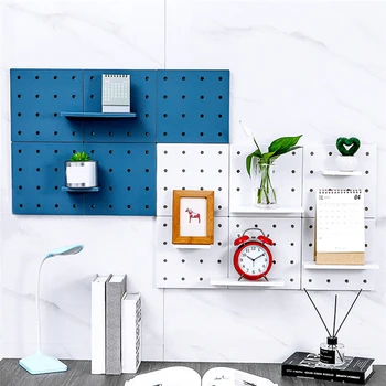 

Storage Wall Decor Hole Board Holder Plastic Organizer Display Pegboard Waterproof Wall Shelf for Living Room Kitchen Bathroom