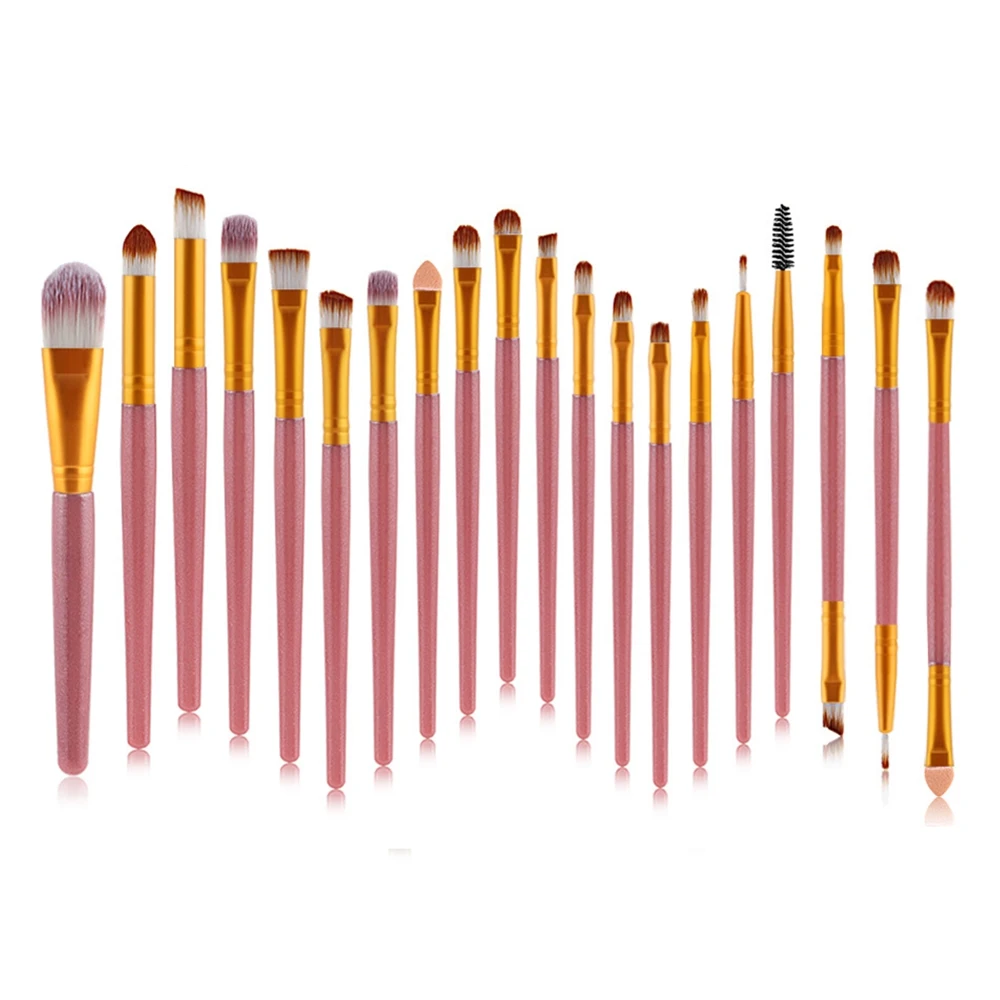 20/5Pcs Hot Sell Makeup Brushes Set Eye Shadow Foundation Powder Eyeliner Eyelash Eyebrow Brush Cosmetic Beauty Make Up Tool Kit - Handle Color: Pink Gold