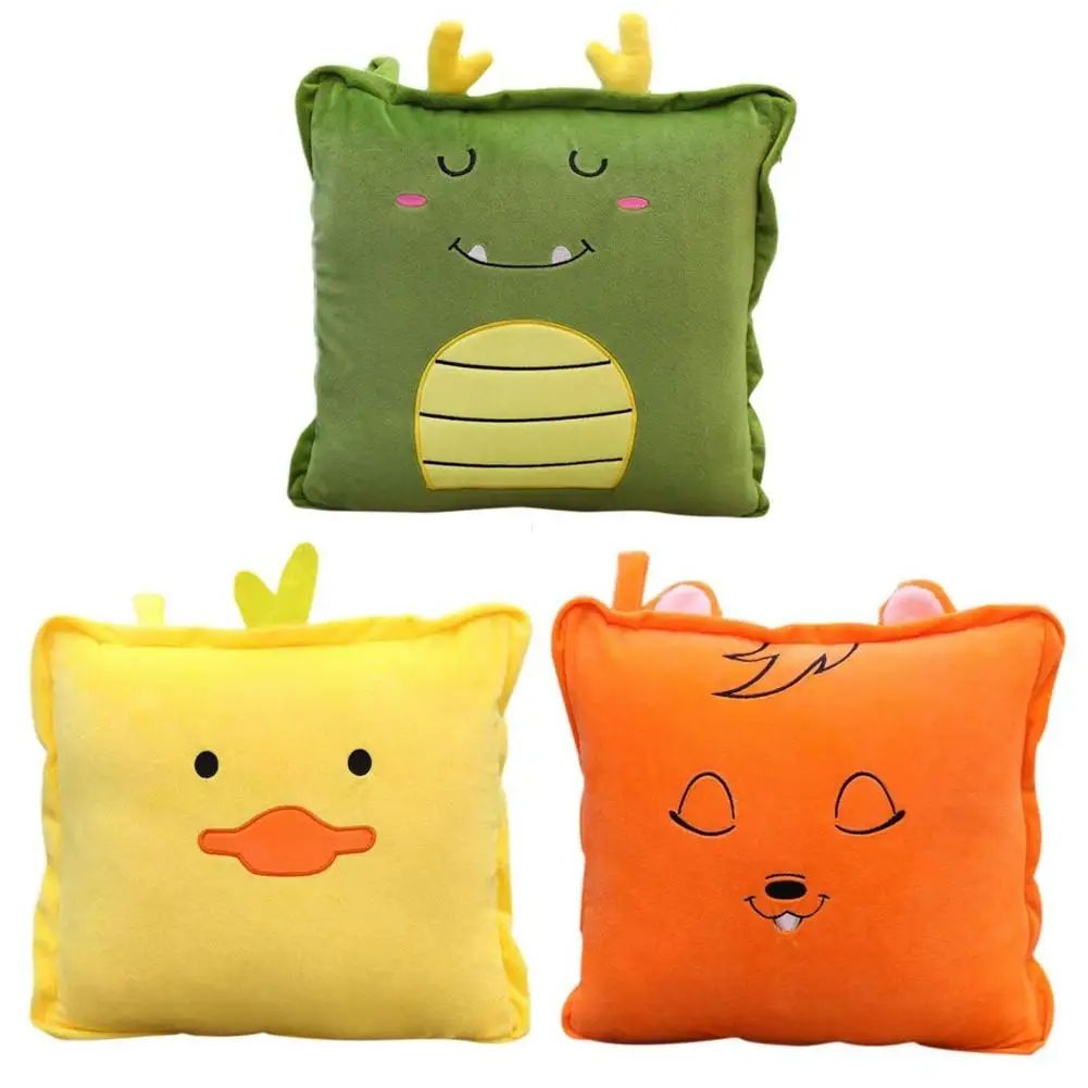 

2 in 1 Multifunctional Lazy Blanket Cartoon Animal Pattern Pillow Wearable Air Conditioning Blanket for Travel Airplane Office