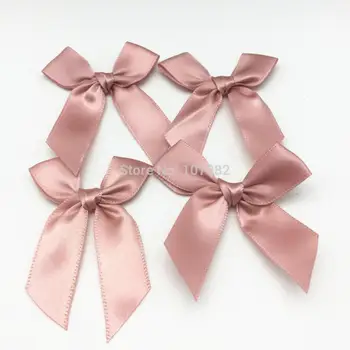 

100pcs Skin Pink Satin Ribbon Bows Decorative Bow Butterfly Ties For Doll Hair Accessories Wedding Cardmaking Embellishments