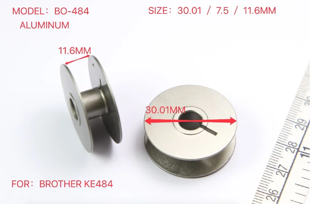 

2PCS BO-484 ALUMINNIUM BOBBIN FOR BROTHER KE484 SEWING MACHINE