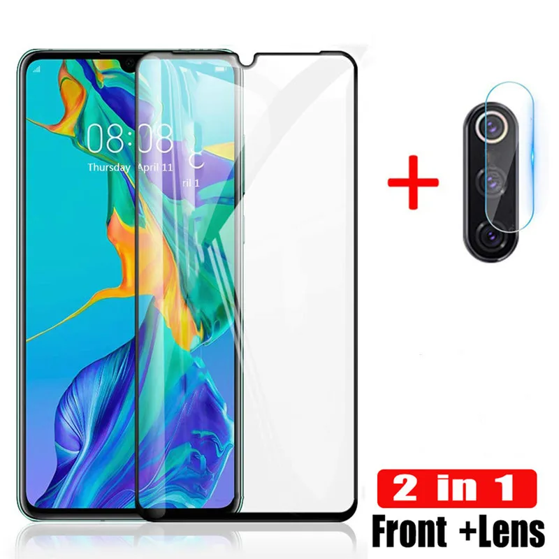 

2 in 1 Full Cover Protective Glass For Huawei P30 Lite Mate 20 10 Lite Honor 8C 8X 7C P Smart Plus Camera Screen Protector Film