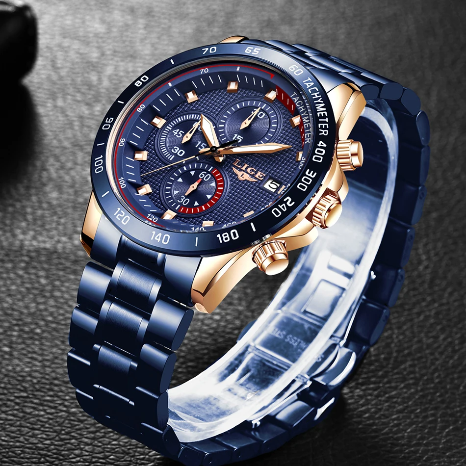 Relogio Masculino, мужские часы, водонепроницаемые, кварцевые, бизнес часы, LIGE, Лидирующий бренд, Роскошные, мужские, повседневные, спортивные часы