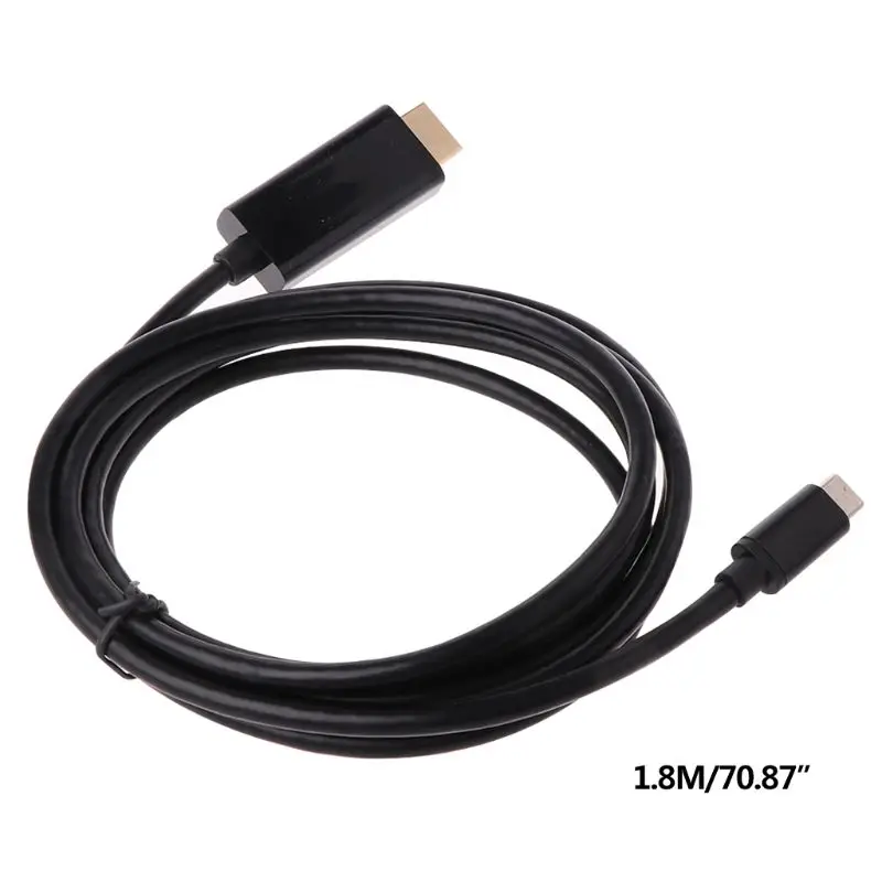 1,8 м высокоскоростной Тип C к HDMI видео и аудио адаптер конвертер кабель для Macbook Мобильные телефоны Samsung проекторы аксессуары