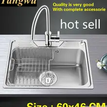 Бытовой моды кухня один корыто раковина стандарт пищевой 304 нержавеющая сталь Горячая Распродажа 600x460 мм