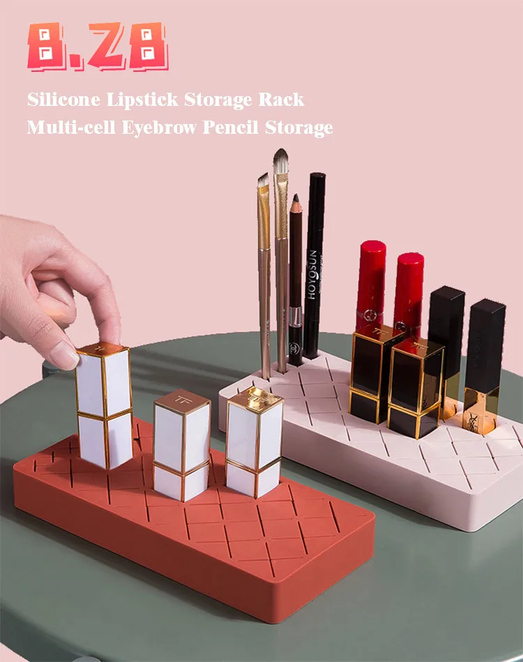 

Lipstick Holder 28 Grid Large Cosmetic Storage Box Lipstick Organizer Creative Jewelry Nail Polish Display Stand Holder Organize