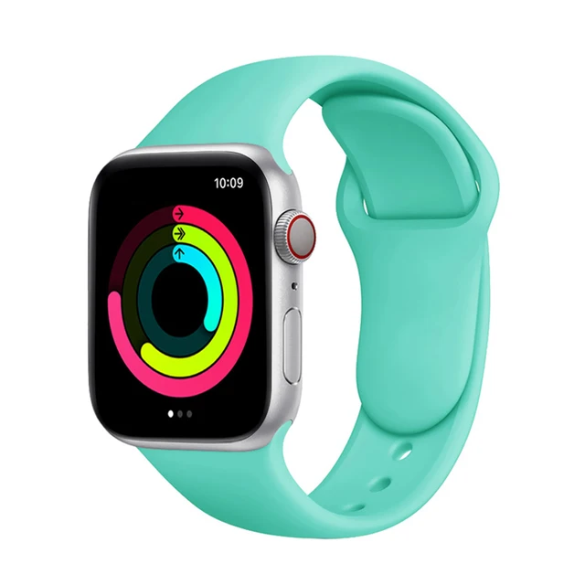 Silicone Strap for Apple Watch Band Series 7 654 321,44/40mm 42/38mm 45/41mm Smartwatch Bracelet Watchband for Apple Watch SE 31