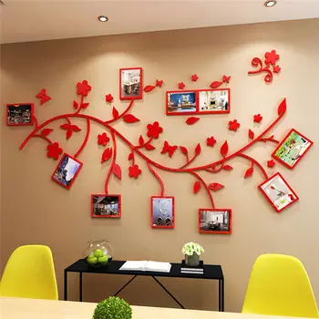 

DIY 3D PVC Wall Decals Photo Picture Tree Branch with Adhesive Family Wall Stickers Mural Art Home Decoration Wall Stickers
