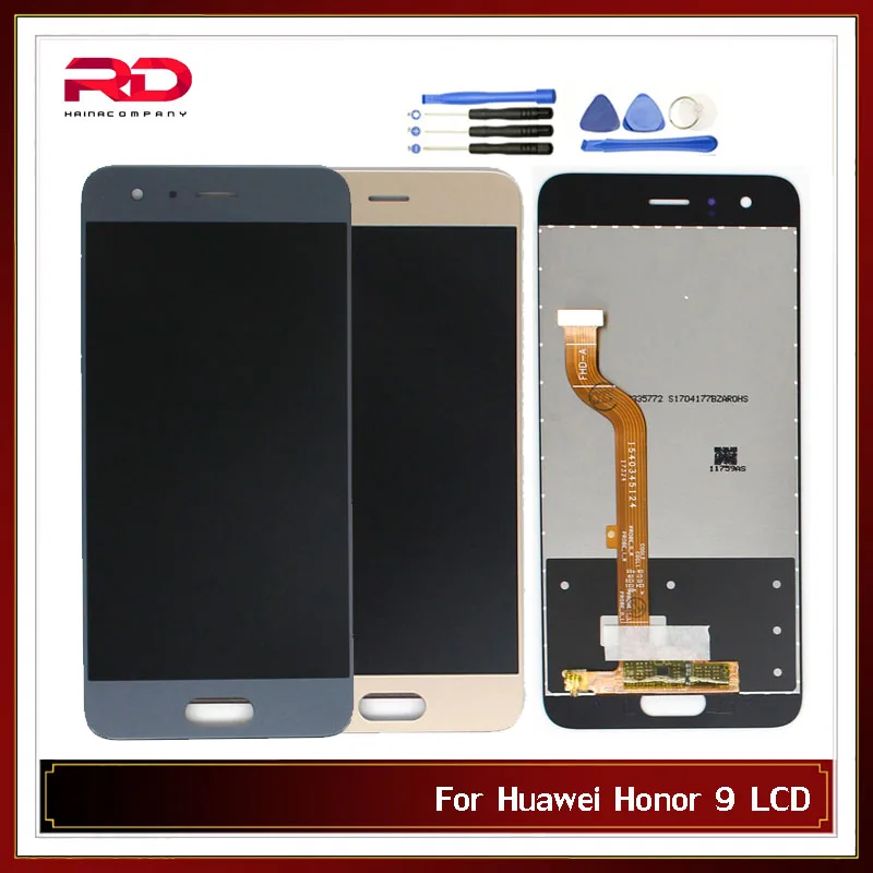 ЖК-дисплей Дисплей для huawei Honor 9 ЖК-дисплей Экран Сенсорный экран с рамкой Digitizer Assembly STF-AL00 STF-L09 STF-AL10 STF-TL10