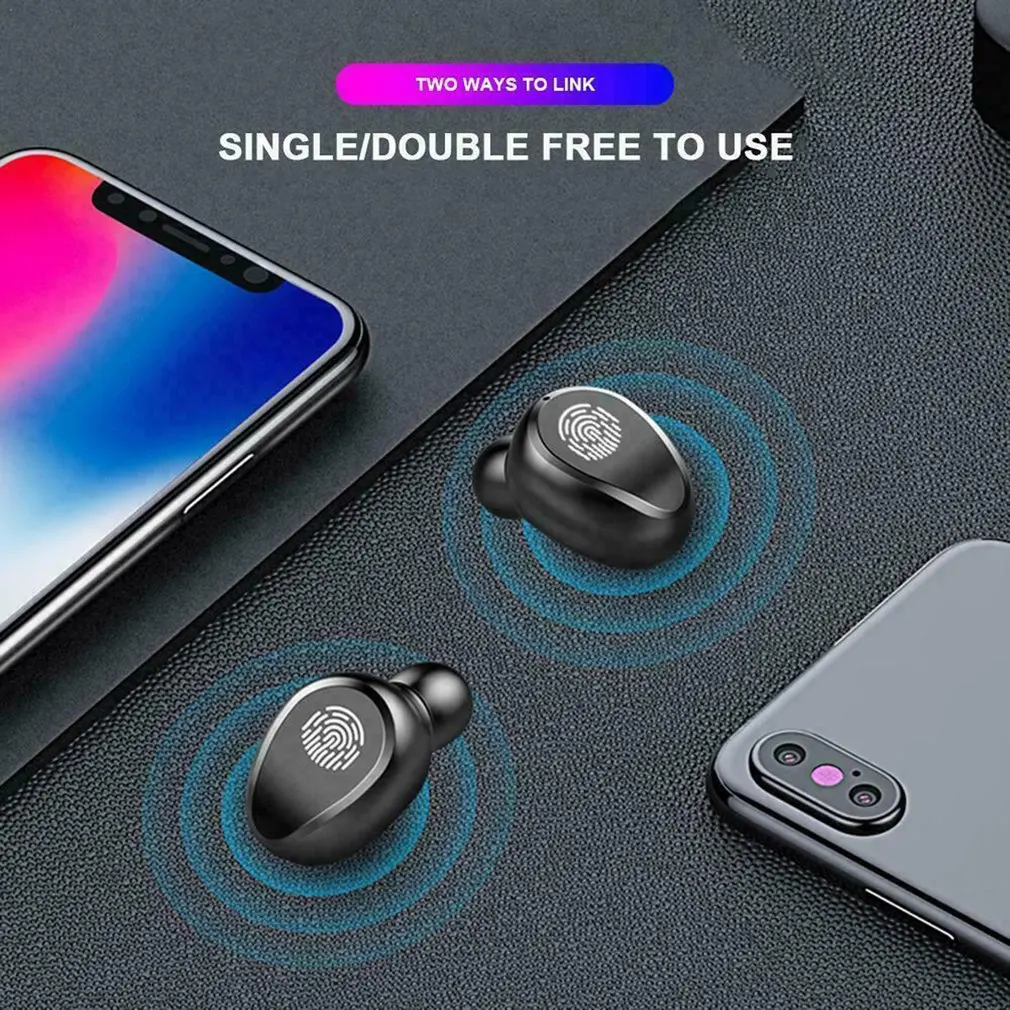 Мини TWS беспроводные наушники Bluetooth 5,0 стерео гарнитура спортивные Bluetooth наушники с зарядным устройством
