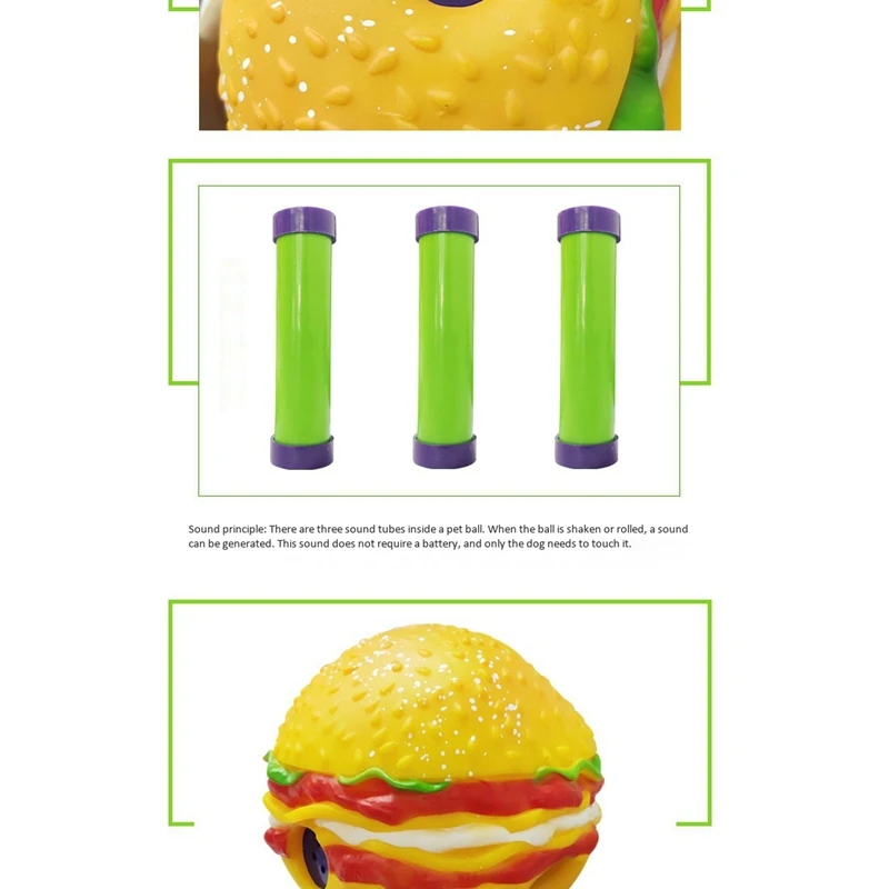 Игрушки для собак, звучащий шар, гамбургер, безопасные игрушки для собак, летающие диски, обучение щенков, игрушка, резиновая игрушка для игр