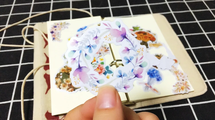 32PCS/bag junk journal light color retro flower series stickers DIY scrapbooking album diary happy planner decorative stickers