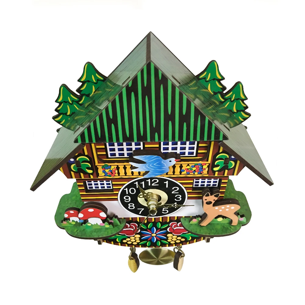 Винтаж деревянные настенные часы с кукушкой качающийся маятник традиционная деревянная подвесная ремесла, украшения для дома, ресторана Гостиная