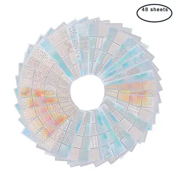 

48 Sheets 576Pcs Nail Vinyls Nail Stencil Sticker Sheets Set for Nail Art Design