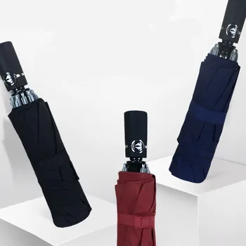 

Umbrella With Teflon Canopy Lengthened Handle With Auto 8 Ribs Windproof Travel Open Close Button Compact Protection From R