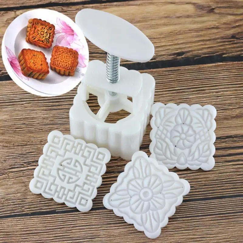 Цветок Форма для торта в форме месяца DIY ручной Пресс Fondant(сахарная) для лунных пряников печенья прессформы праздника середины осени формочки для выпекания кексов, Кухня инструменты 16 шт./компл