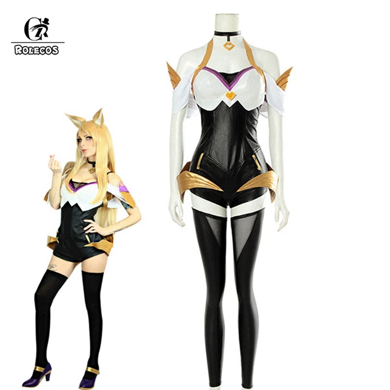ROLECOS LOL KDA костюм для косплея K/DA Ahri игра наряд группа женский на Хэллоуин |