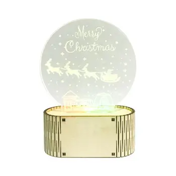 

Merry Christmas Wooden Acrylic 3D LED Night Light 7 Color Changing Desk Table Lamp Xmas Party Decoration Gift