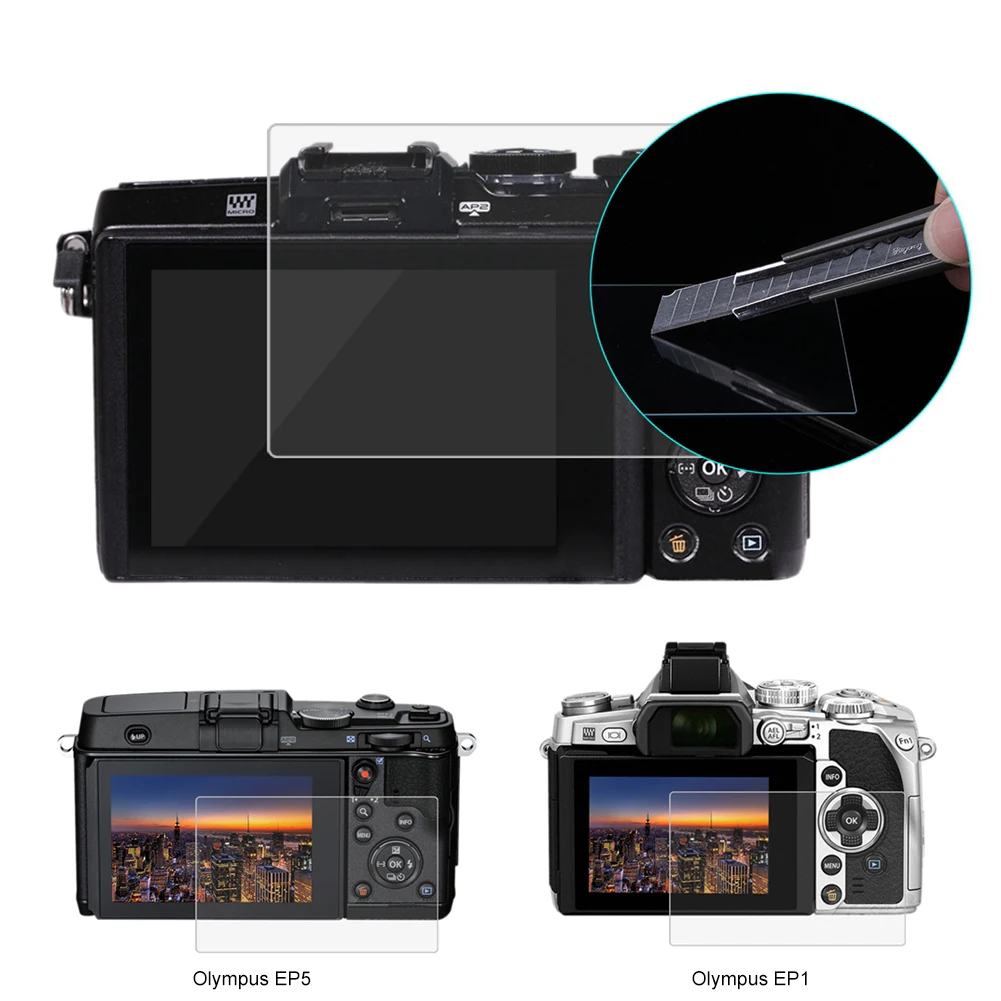 9H Tempered Glass LCD Screen Protector for Olympus Camera E-M10 Mark II EPL7/EPL8 EP5 EM1 Dust-proof Protective Film | Электроника