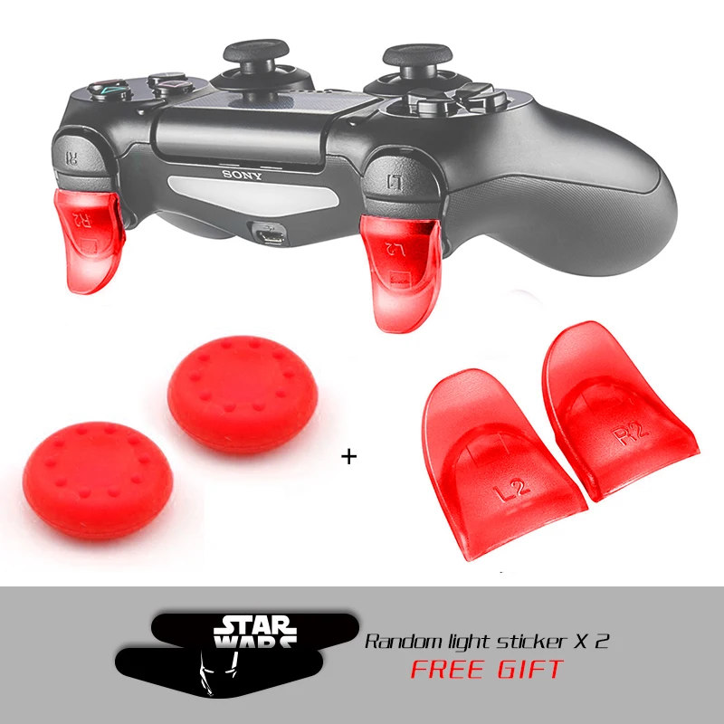 02 Red 1 шт. изогнутый L2 R2 триггер расширитель кнопки комплект для playstation 4 PS4 S/PS4 Slim/PS4 Pro игровой контроллер аксессуары - Цвет: 02 Red