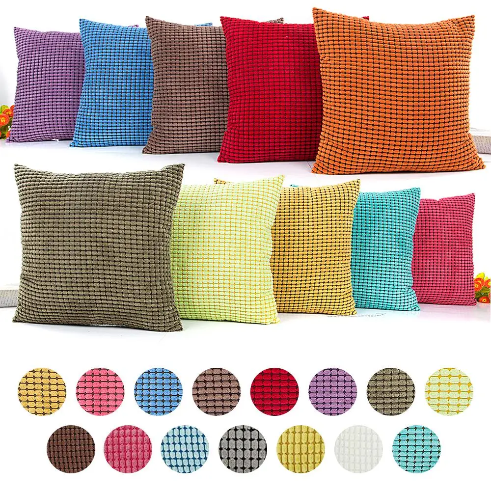 2 шт. вельветовые чехлы на подушку мягкие однотонные декоративные гранулы