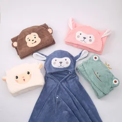 Baby Blanket & Swaddling Newborn Cute Animal Shape Kid Hooded Cloak Fleece Blanket Solid Thermal Soft  Quilt Infant Bedding Wrap