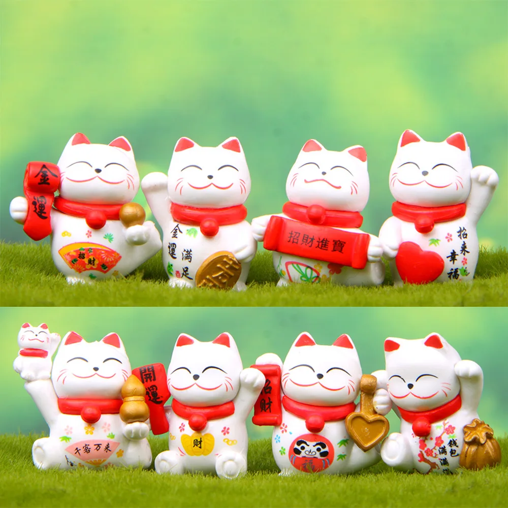 Фигурка кошки на удачу миниатюрная 8 шт. | Игрушки и хобби