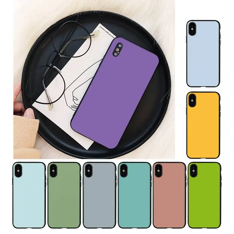 Чехол Yinuoda для iPhone 11 8 7 6 6S Plus X XS MAX 5 5S SE 2020 XR pro однотонный | Мобильные телефоны и