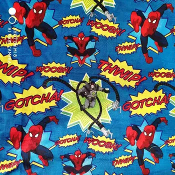 

Cool Blue Cartoon Spiderman Fabric Cotton Fabric Spiderman THWIP Printed Fabric Quilting Patchwork DIY Sewing Children Clothing
