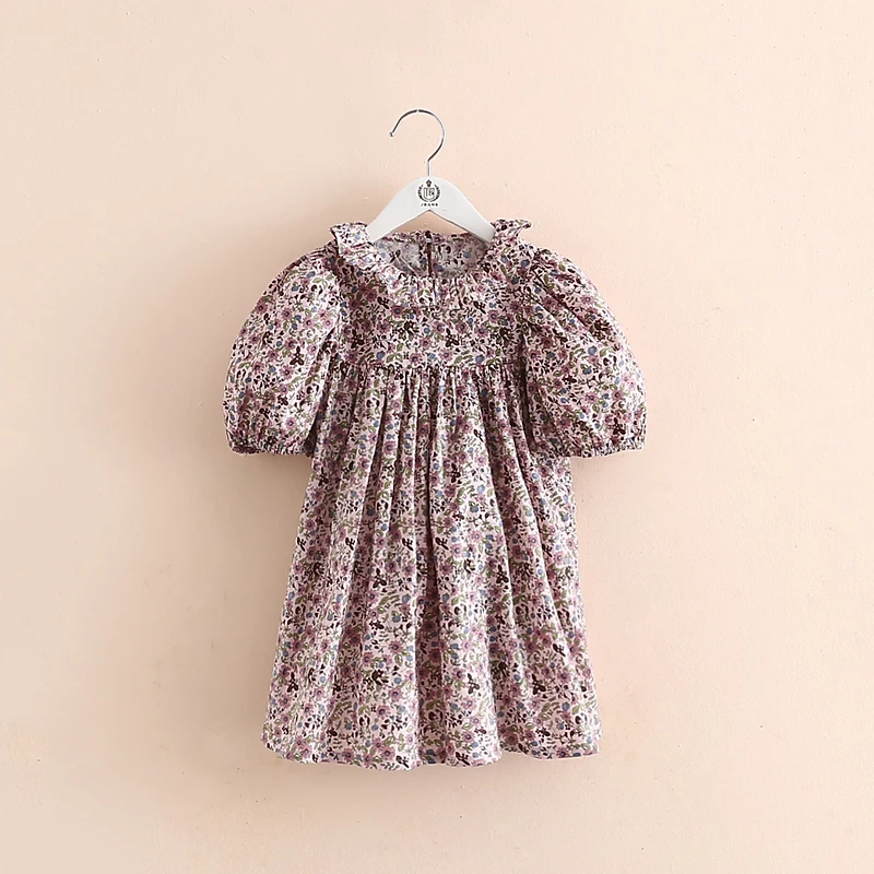 2024 New Fashion Summer 2 3 4 6 8 10 12 Years Children Short Sleeve Full  Print Floral Flower Cotton Dresses For Baby Kids Girls - AliExpress