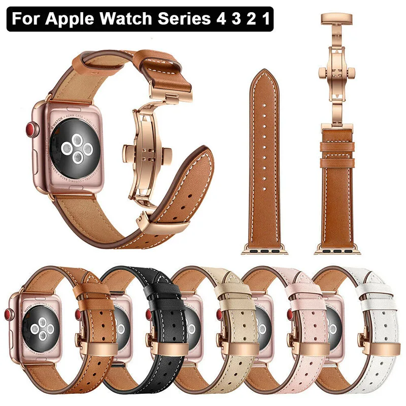 Ремешок для Apple Watch 38 мм 42 мм кожаный ремешок с бабочкой сменный ремешок для Apple Watch iWatch серия 4 3 2 1