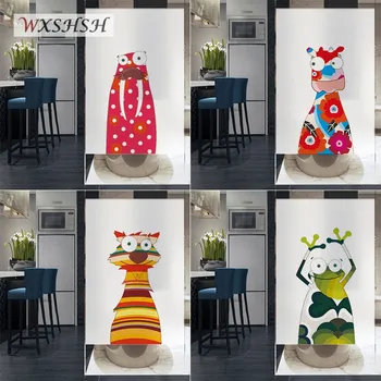 

Custom Size Static Cling Window Film Cartoon Animals Water-Proof Home Decor Private Glass Foil For Home Office Market Restaurant